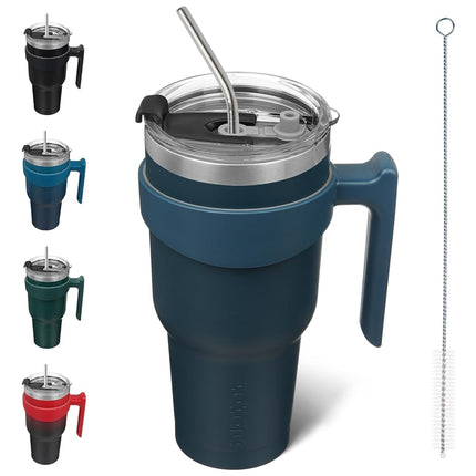 BJPKPK Tumbler with Handle and Straw 40 oz Stainle