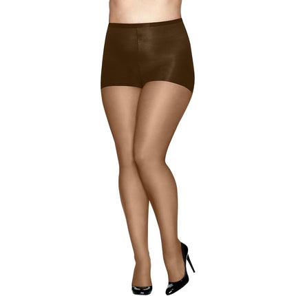Hanes Women's Absolutely Ultra Sheer Control Top with Reinforced Toe Plus-Size, Gentle Brown, 2 Plus