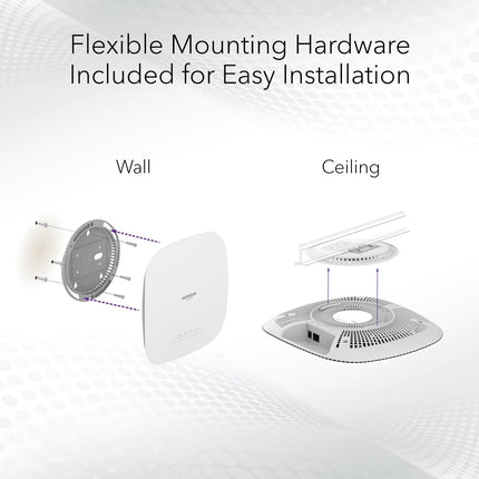 NETGEAR Cloud Managed Wireless Access Point (WAX615) - WiFi 6 Dual-Band AX3000 Speed | Up to 256 Client Devices | 802.11ax | Insight Remote Management | PoE+ Powered or AC Adapter (not Included)