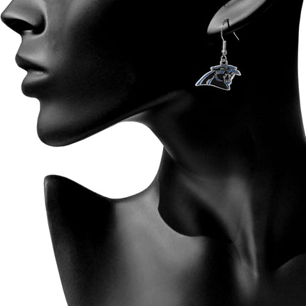 Siskiyou Sports NFL Carolina Panthers Chrome Dangle Earrings