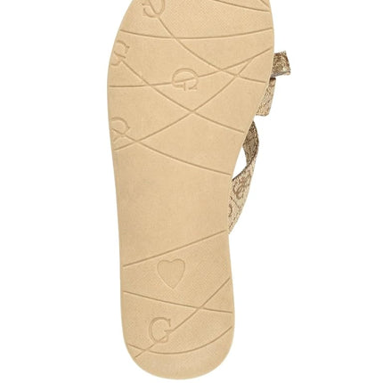 GUESS Women's Tuta Sandal, Gold 710, 2 UK