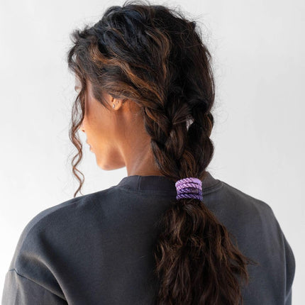 L. Erickson Grab & Go Ponytail Holders, Purple Daze, Set of 8 - Secure, Gentle Hold