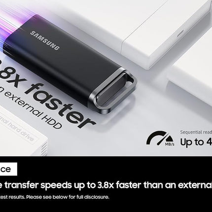 Samsung Portable SSD T5 EVO, 2 TB, USB 3.2 Gen. 1, 460 MB/s read, 460 MB/s write, External hard drive for Mac, PC, Android, Smart TVs and game consoles, Incl. USB-C cable, MU-PH2T0S/EU