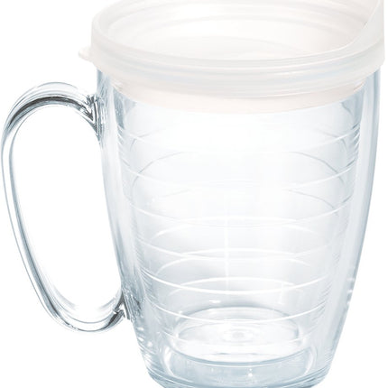 Tervis Gobelet de voyage isolé à double paroi avec couvercle, fabriqué aux États-Unis, garde les boissons froides et chaudes, 473 ml, couvercle transparent