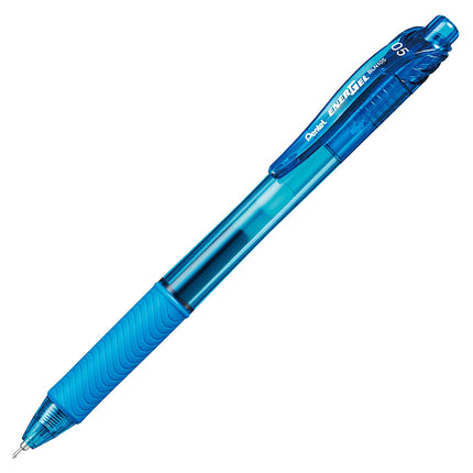 Pentel EnerGel-X Retractable Liquid Gel Pen (0.5mm) Needle Tip, Fine Line, Sky Blue Ink, Box of 12 (BLN105-S)