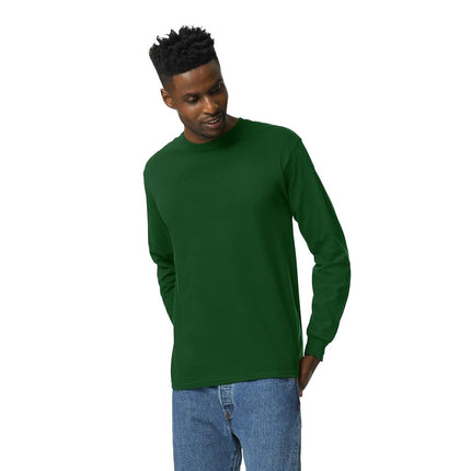 Gildan Men's Ultra Cotton Long Sleeve T-Shirt, Style G2400, Multipack, Forest Green (3-Pack), XXL (Pack of 3)