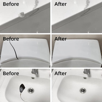 Tub Repair Kit White, Fiberglass Shower tub and Porcelain Sink Repair Kit, Acrylic, Enamel, Ceramics Tile Toilet and Shower Bath Repair Kit, Repair Cracks, Fragments, Holes and pits