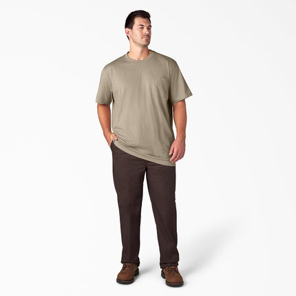 Dickies Men's Short Sleeve Heavyweight Crew Neck Pocket T-Shirt, Desert Sand, Large