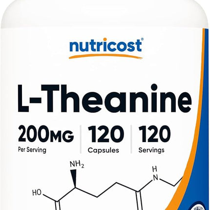 Nutricost L-Theanine 200mg, 120 Capsules - Non-GMO, Gluten Free