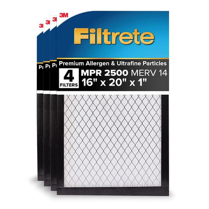Filtrete High Performance Air Filter 2500 MPR EAX00-4, 16 in x 20 in x 1 in (40.6 cm x 50.8 cm x 2.5 cm), 4 packs per case