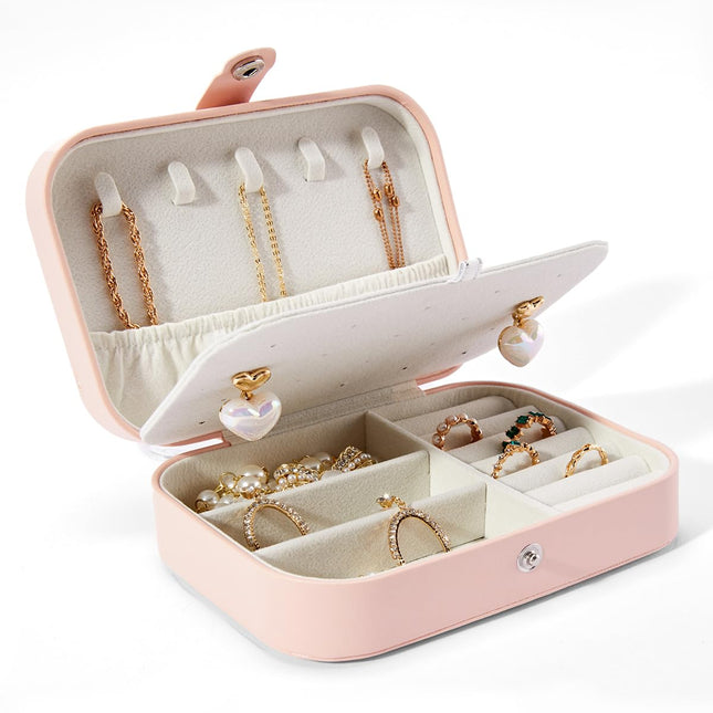 Smileshe Jewelry Box, PU Leather Small Portable Tr