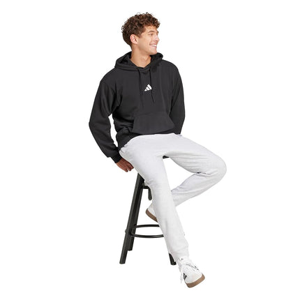 adidas Mens Essentials Feel Cozy Fleece Sportswear Pants, Light Grey Heather/Black, Large