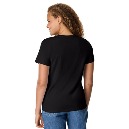 Hanes Womens Perfect-t V-Neck T-Shirt, Ringspun Cotton Short Sleeve Tee for 1 Or 2 Pack Fashion-t-Shirts, Black - 1 Pack, Medium US, Black - 1 Pack, XL