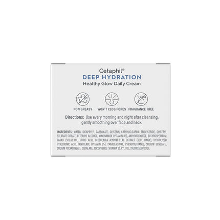 CETAPHIL Deep Hydration Healthy Glow Daily Face Cream, 1.7 oz, 48 Hour Dry Skin Face Moisturizer for Sensitive Skin, With Hyaluronic Acid, Vitamin E & Vitamin B5