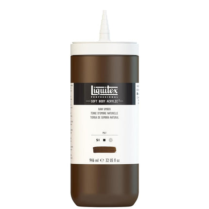 Liquitex Professional Soft Body Acrylic Paint 32-oz bottle, Raw Umber
