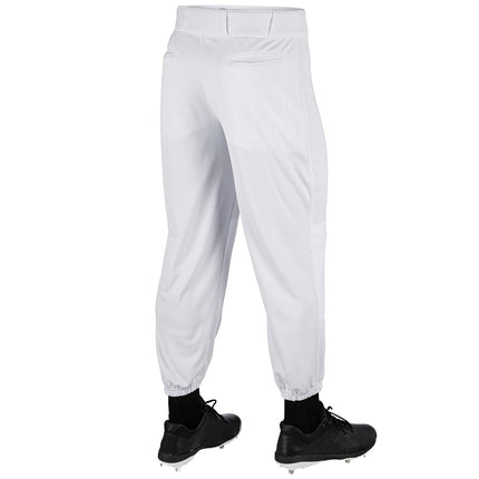 CHAMPRO Traditional Fit Triple Crown Classic Baseball Pants in Solid Color with Reinforced Sliding Areas, White, Medium