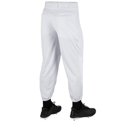 CHAMPRO Traditional Fit Triple Crown Classic Baseball Pants in Solid Color with Reinforced Sliding Areas, White, Medium