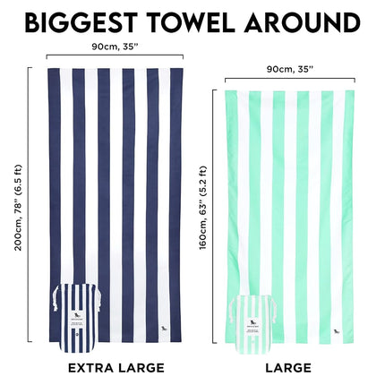 Dock & Bay Beach Towel - Quick Dry, Sand Free - Compact, Lightweight - 100% Recycled - Includes Bag - Cabana - Waikiki Coral Red - Extra Large (200x90cm, 78x35)