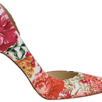 Nine West Women's Folowe Pump, White Blooms Floral Multi 146, 6.5