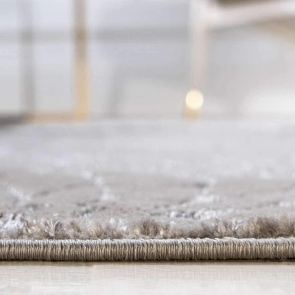 Unique Loom Marilyn Monroe Glam Collection Textured Lotus Floral Gray Silver Runner Rug (2' x 10')
