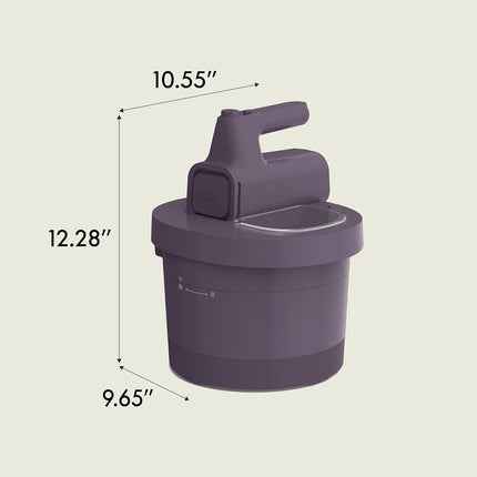 bella 3.5 Qt Hand Blender & Stand Mixer, 2 in 1 Electric Mixer with Bowl, Dough Hook, Whisk & Egg Beater, Multifunctional Handheld Blender & Mixer for Baking, 200 Watt, Plum