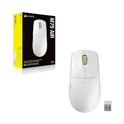 Corsair M75 AIR Wireless Ultra-Light FPS Gaming Mouse � 26,000 DPI � Ultra-Fast Input � Symmetric Shape � iCUE Compatible � PC, Mac � White