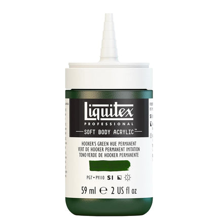 Liquitex Professional Soft Body Acrylic Paint 2-oz bottle, Hooker's Green Hue Permanent