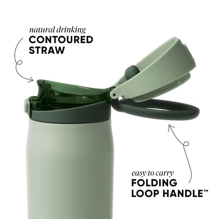 Simple Modern Mesa Loop Water Bottle with Straw | 30oz Cup Holder Friendly Insulated Stainless Steel Bottles for Travel, Sports and School | Eucalyptus Mix