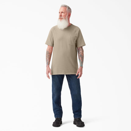 Camiseta de manga corta con bolsillo y refrigeración Dickies para hombre, color Desert Sand, talla grande