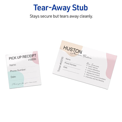 Avery Printable Rectangle Tickets, 2-1/8" x 5-1/2", Glossy White Cardstock, Laser/Inkjet Printable, 400 Total