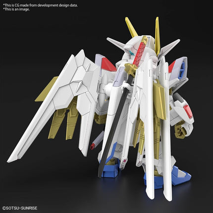 SD Gundam Cross Silhouette SDCS Mobile Suit Gundam Seed Freedom Mighty Strike Freedom Gundam Color Coded Plastic Model, Red, White