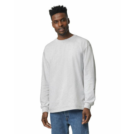 Gildan Unisex's Ultra Cotton Long Sleeve T-Shirt, Style G2400, Multipack, Ash Grey (3-Pack), L (Pack of 3)