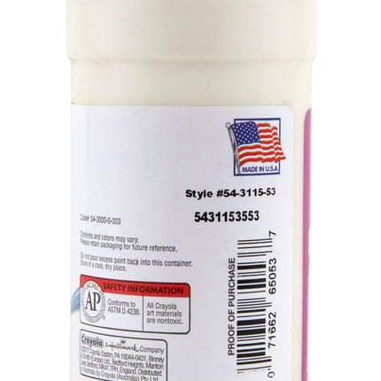 Artista II Washable Tempera Paint, White, 16 oz