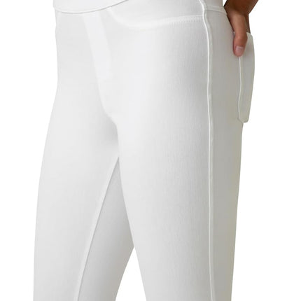 No Nonsense Women's Classic Denim Capri Legging with Pockets, White, 2x