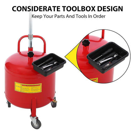 Vidangeur et extracteur d'huile par aspiration de 30 litres, vidangeur pneumatique, vidangeur à air pour changement d'huile, conteneur de vidange d'huile portable, réservoir de vidange d'huile avec entonnoir réglable
