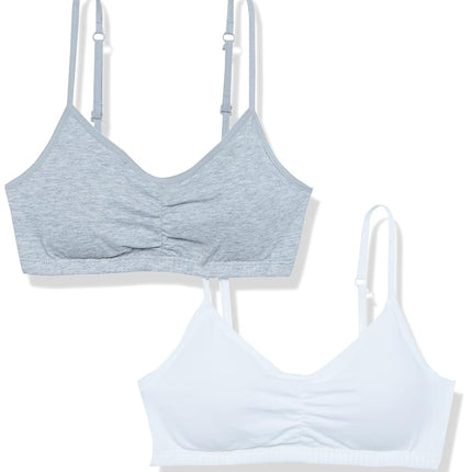 Soutien-gorge pour fille Fruit of the Loom avec coussinets amovibles, paquet de 2, blanc/gris chiné, 38