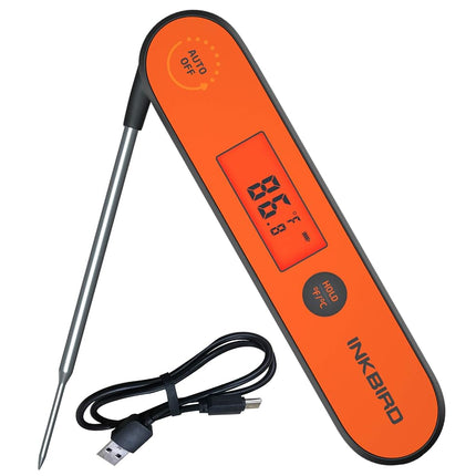Thermomètre à viande numérique à lecture instantanée Inkbird IHT-1P, étanche et rechargeable avec fonction de calibration, aimant et rétroéclairage pour la cuisson, le grill, le fumoir et la cuisine (pour la dinde notamment)