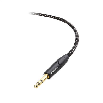 Cable Matters Cable de extensión trenzado largo de 1/4 pulgada, 7,6 m (cable TRS de 1/4 pulgada macho a hembra)