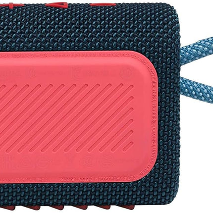 JBL Go 3 Portable Waterproof Wireless Bluetooth Speaker Bundle with Premium Carry Case (Blue Pink)