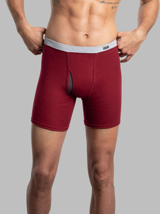Fruit of the Loom Men's Coolzone Boxer Briefs, Moisture Wicking & Breathable, Assorted Color Multipacks, 6 Pack - Covered Waistband, Large