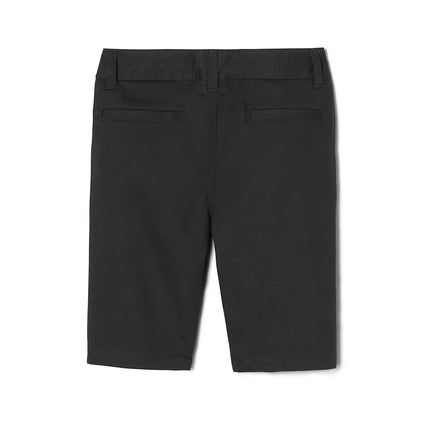 French Toast Girls' Adjustable Waist Stretch Twill Bermuda Short (Standard & Plus), School Uniform Black, 7