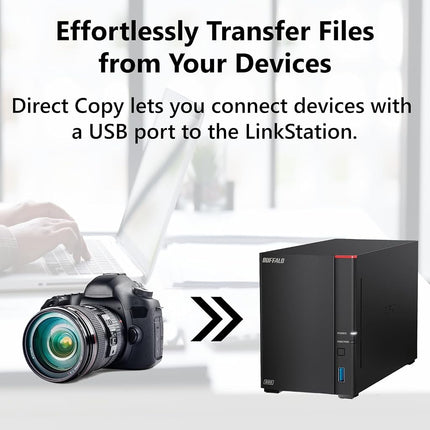 BUFFALO LinkStation 720 16TB 2-Bay Home Office Private Cloud Network Storage - Data & Media Server