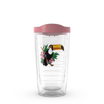 Tervis Colección Birds of The Tropics Vaso aislante de doble pared hecho en EE. UU. Taza de viaje Mantiene las bebidas frías y calientes, 16 oz, Toucan Time