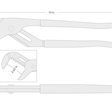 TEKTON 2-1/4-Inch Capacity Tongue and Groove Pliers, 12-3/4-Inch | 37525