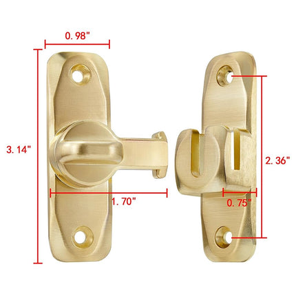 INIRET 3 Packs Barn Door Latches,Gold 90/180 Degree Gate Lock,Zinc Alloy Right Angle Door Lock Latch,Flip Gate Latches Hardware,Door Security Sliding Door Latch Lock fo Cabinets,Bathroom