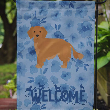 Caroline's Treasures CK6051GF Small Greek Domestic Dog Welcome Garden Size Outdoor-Flags, Multicolor