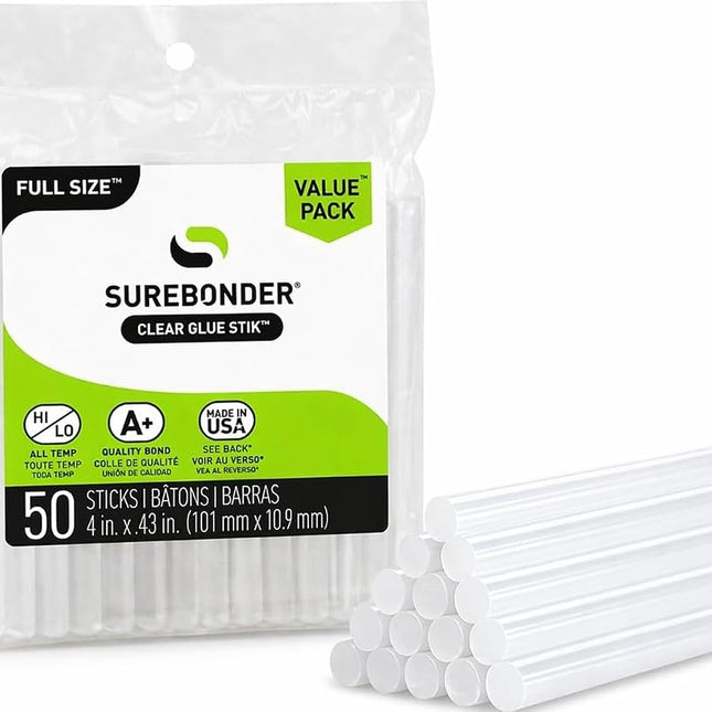 Surebonder DT-50 All-Temperature Glue Sticks, 10 Cm, 50 Piece, Clear