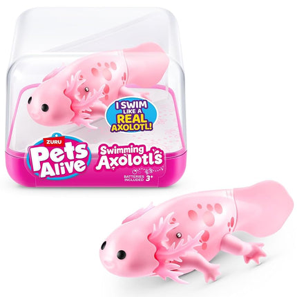 Pets Alive Swimming Axolotl - Pink - Dive Into An Enchanting World Of Underwater Fun With Pets Alive Swimming Axolotls! - Includes: 1 X Axolotl, 1 X Collector's Guide