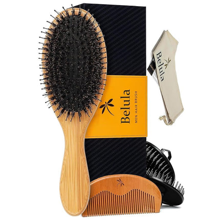 Belula Men's Hair Grooming Set, Boar Bristle and N