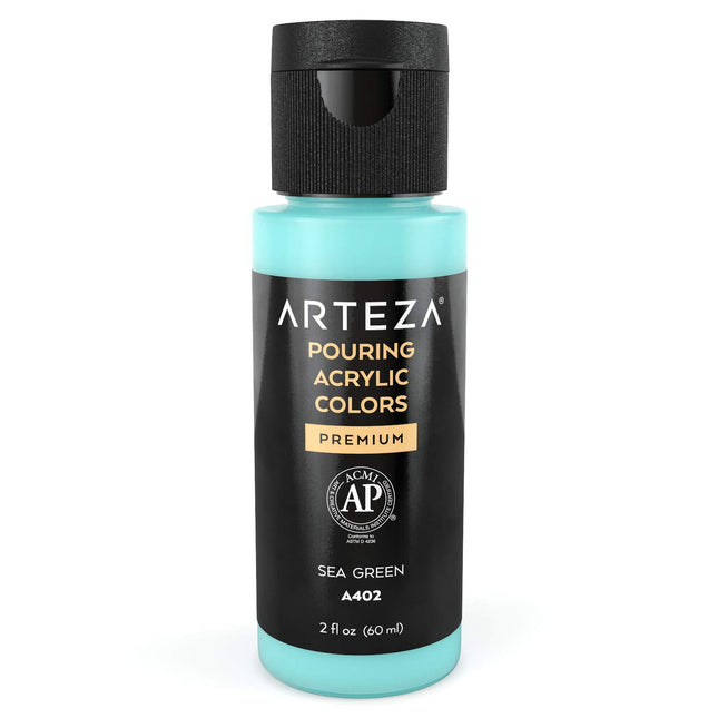 ARTEZA Acrylic Pouring Paint - 2oz Sea Green, High